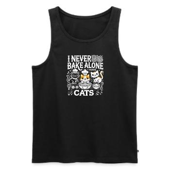 Ich backe nie allein, ich habe Katzen - Männer Premium Bio Tank Top - Schwarz - Vorne - Michal (187cm)