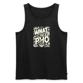 Was die Pho - Männer Premium Bio Tank Top - Schwarz - Vorne - AI Model Male 178 light (178cm)