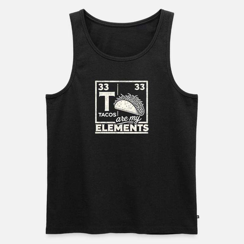 Tacos sind meine Elemente - Männer Premium Bio Tank Top - Schwarz