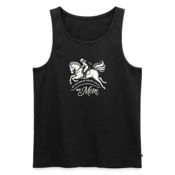 Meine Lieblingsreiterin nennt mich Mama - Männer Premium Bio Tank Top - Schwarz - Vorne - Michal (187cm)