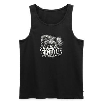 Leben, lieben und fahren - Männer Premium Bio Tank Top - Schwarz - Vorne - Michal (187cm)