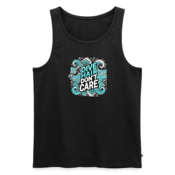 Dive Hair Don't Care - Männer Premium Bio Tank Top - Schwarz - Vorne - AI Model Male 178 light (178cm)