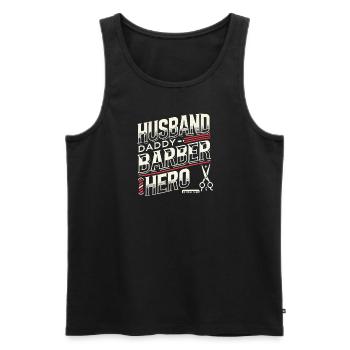 Ehemann Papa Friseur Held - Männer Premium Bio Tank Top - Schwarz - Vorne - AI Model Male 178 light (178cm)