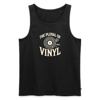 Der Plural von Vinyl ist Vinyl - Männer Premium Bio Tank Top - Schwarz - Vorne - AI Model Male 178 light (178cm)