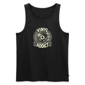 Vinyl-Süchtiger - Männer Premium Bio Tank Top - Schwarz - Vorne - Michal (187cm)