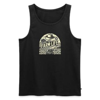 Das Leben auf dem Bauernhof lieben - Männer Premium Bio Tank Top - Schwarz - Vorne - AI Model Male 178 light (178cm)