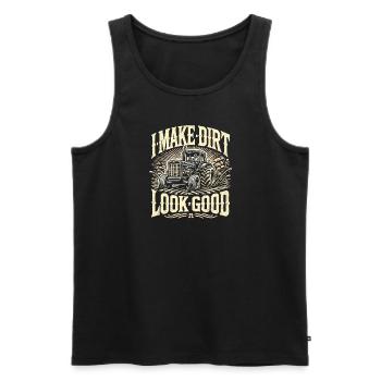 Ich lasse Dreck gut aussehen - Männer Premium Bio Tank Top - Schwarz - Vorne - AI Model Male 178 light (178cm)