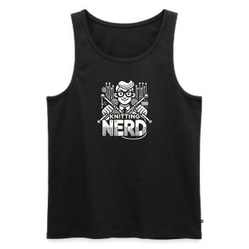 Strick-Nerd - Männer Premium Bio Tank Top - Schwarz - Vorne - AI Model Male 178 light (178cm)