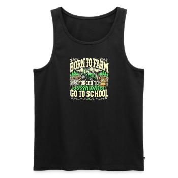 Als Landwirt geboren und gezwungen, zur Schule zu - Männer Premium Bio Tank Top - Schwarz - Vorne - Michal (187cm)