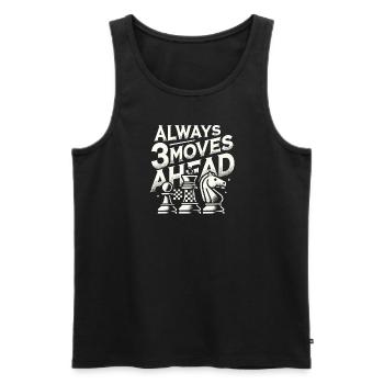 Immer 3 Züge voraus - Männer Premium Bio Tank Top - Schwarz - Vorne - Michal (187cm)