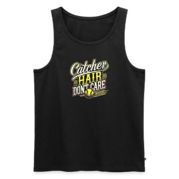 Catcher Hair Don't Care - Männer Premium Bio Tank Top - Schwarz - Vorne - Michal (187cm)