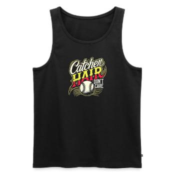 Catcher Hair Don't Care - Männer Premium Bio Tank Top - Schwarz - Vorne - Michal (187cm)