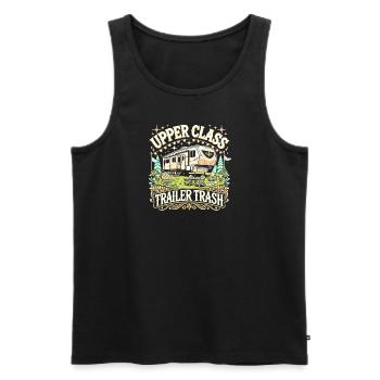 Upper Class Trailer Trash - Männer Premium Bio Tank Top - Schwarz - Vorne - Michal (187cm)