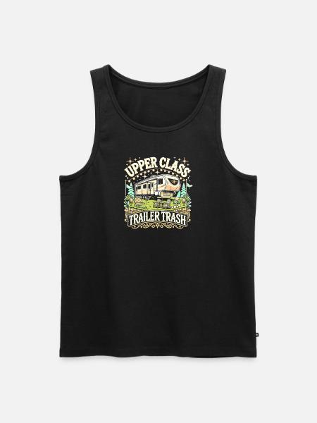 Upper Class Trailer Trash - Männer Premium Bio Tank Top - Schwarz