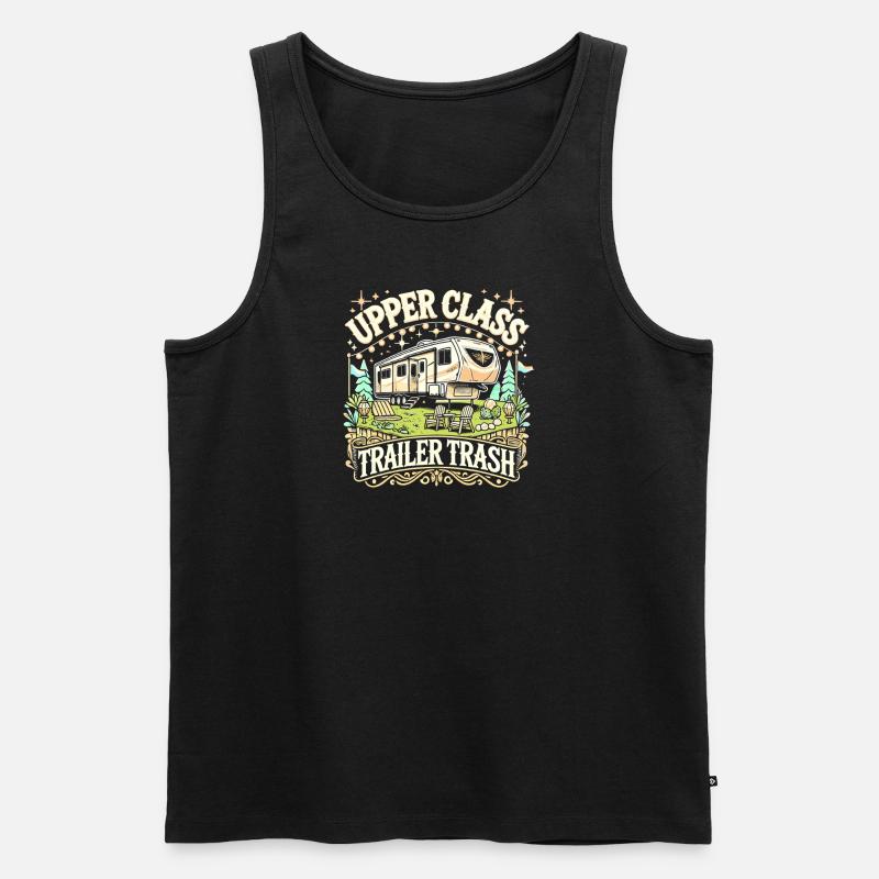 Upper Class Trailer Trash - Männer Premium Bio Tank Top - Schwarz