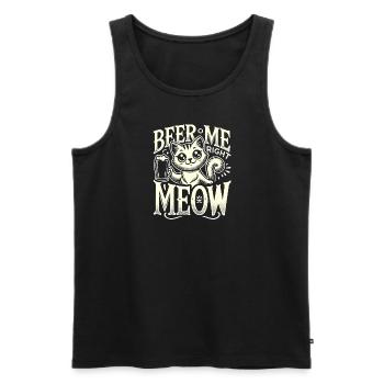 Beer Me Right Meow - Männer Premium Bio Tank Top - Schwarz - Vorne - AI Model Male 178 light (178cm)