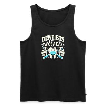 Zahnärzte machen es zweimal am Tag - Männer Premium Bio Tank Top - Schwarz - Vorne - AI Model Male 178 light (178cm)