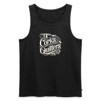 Korken sind für Drückeberger - Männer Premium Bio Tank Top - Schwarz - Vorne - Michal (187cm)