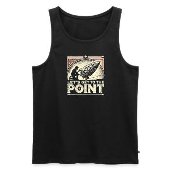 Kommen wir auf den Punkt - Männer Premium Bio Tank Top - Schwarz - Vorne - Michal (187cm)