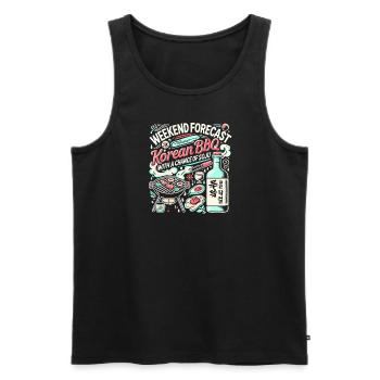 Wochenendvorhersage Koreanisches BBQ mit einer - Männer Premium Bio Tank Top - Schwarz - Vorne - Michal (187cm)