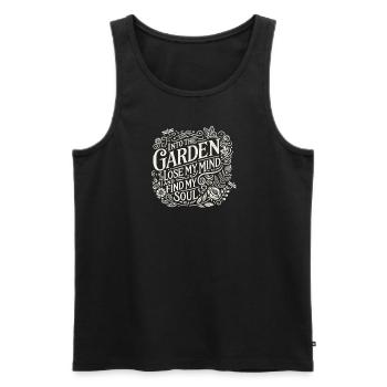 Ich gehe in den Garten, um meinen Verstand zu - Männer Premium Bio Tank Top - Schwarz - Vorne - AI Model Male 178 light (178cm)