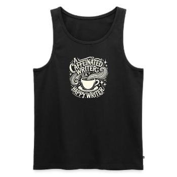 Ein koffeinhaltiger Autor ist ein glücklicher - Männer Premium Bio Tank Top - Schwarz - Vorne - Michal (187cm)