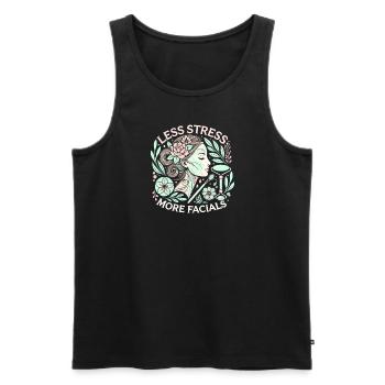 Weniger Stress mehr Gesichtsbehandlungen - Männer Premium Bio Tank Top - Schwarz - Vorne - AI Model Male 178 light (178cm)