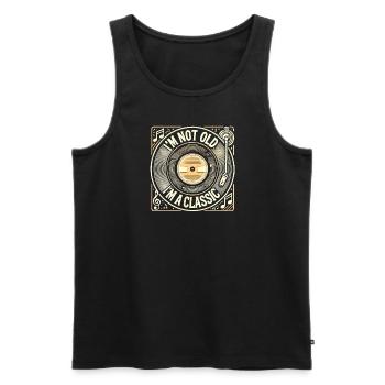 Ich bin nicht alt, ich bin ein Klassiker - Männer Premium Bio Tank Top - Schwarz - Vorne - Michal (187cm)