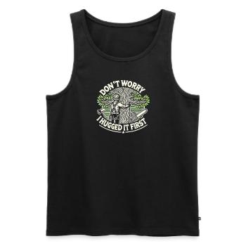 Keine Sorge, ich habe es zuerst umarmt - Männer Premium Bio Tank Top - Schwarz - Vorne - Michal (187cm)