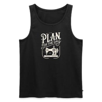 Plan für den Tag - Männer Premium Bio Tank Top - Schwarz - Vorne - AI Model Male 178 light (178cm)