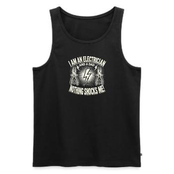 Ich bin Elektriker und Vater Nichts schockiert - Männer Premium Bio Tank Top - Schwarz - Vorne - AI Model Male 178 light (178cm)