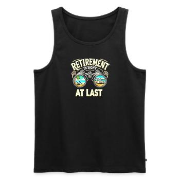 Der Ruhestand ist endlich in Sicht - Männer Premium Bio Tank Top - Schwarz - Vorne - AI Model Male 178 light (178cm)