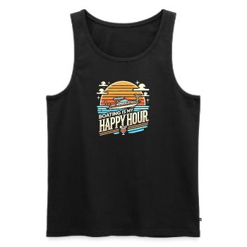 Bootfahren ist meine Happy Hour - Männer Premium Bio Tank Top - Schwarz - Vorne - Michal (187cm)
