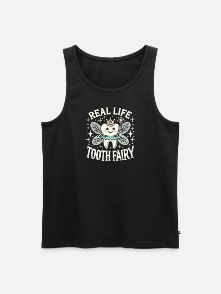 Real Life Zahnfee - Männer Premium Bio Tank Top - Schwarz