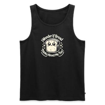 Ich frage mich, ob das Brot auch an mich denkt - Männer Premium Bio Tank Top - Schwarz - Vorne - Michal (187cm)