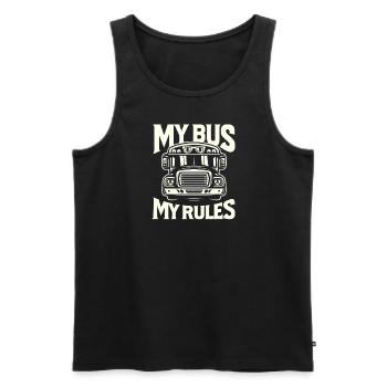 Mein Bus Meine Regeln - Männer Premium Bio Tank Top - Schwarz - Vorne - AI Model Male 178 light (178cm)