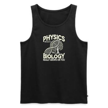Physik regiert, aber Biologie wächst einem - Männer Premium Bio Tank Top - Schwarz - Vorne - AI Model Male 178 light (178cm)