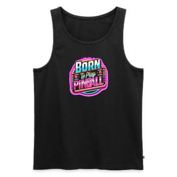 Geboren um Flipper zu spielen - Männer Premium Bio Tank Top - Schwarz - Vorne - Michal (187cm)