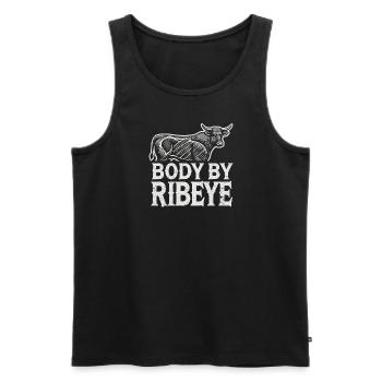 Körper von Ribeye - Männer Premium Bio Tank Top - Schwarz - Vorne - Michal (187cm)