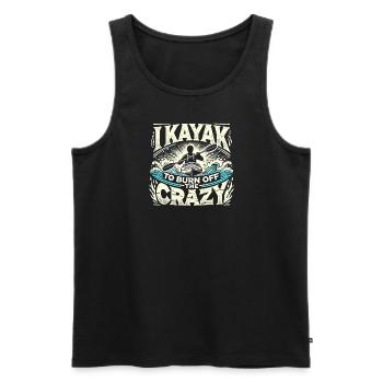 Ich fahre Kajak, um den Wahnsinn zu vertreiben - Männer Premium Bio Tank Top - Schwarz - Vorne - Michal (187cm)