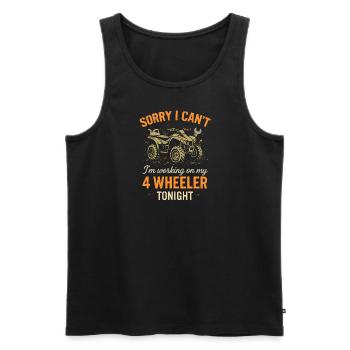 Sorry, ich kann nicht, ich arbeite heute Abend an - Männer Premium Bio Tank Top - Schwarz - Vorne - Michal (187cm)