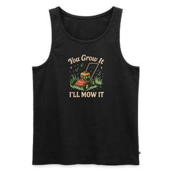 Du lässt es wachsen, ich werde es mähen - Männer Premium Bio Tank Top - Schwarz - Vorne - AI Model Male 178 light (178cm)