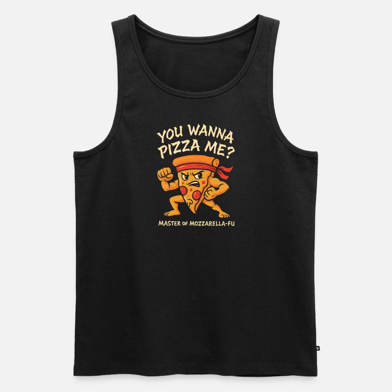 Willst du eine Pizza? - Männer Premium Bio Tank Top - Schwarz