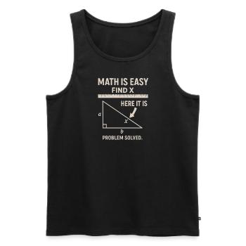 Mathe ist einfach - Finde X - Hier ist es - Männer Premium Bio Tank Top - Schwarz - Vorne - Michal (187cm)