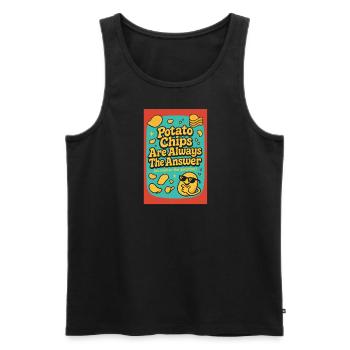 Kartoffelchips sind immer die Antwort - Männer Premium Bio Tank Top - Schwarz - Vorne - AI Model Male 178 light (178cm)