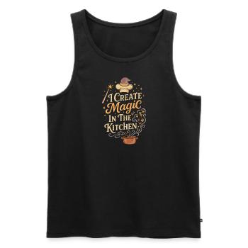 Ich zaubere in der Küche - Männer Premium Bio Tank Top - Schwarz - Vorne - Michal (187cm)