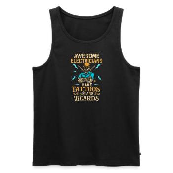 Tolle Elektriker haben Tattoos und Bärte - Männer Premium Bio Tank Top - Schwarz - Vorne - Michal (187cm)