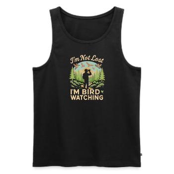 Ich bin nicht verloren, ich beobachte nur Vögel - Männer Premium Bio Tank Top - Schwarz - Vorne - Michal (187cm)