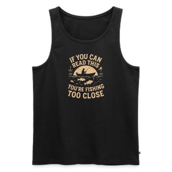Wenn Sie dies lesen können, fischen Sie zu nah - Männer Premium Bio Tank Top - Schwarz - Vorne - AI Model Male 178 light (178cm)