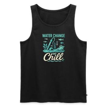 Wasserwechsel und Abkühlung - Männer Premium Bio Tank Top - Schwarz - Vorne - Michal (187cm)